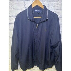 Polo Golf Ralph Lauren Blue Harrington Style Full Zip Jacket Size Medium